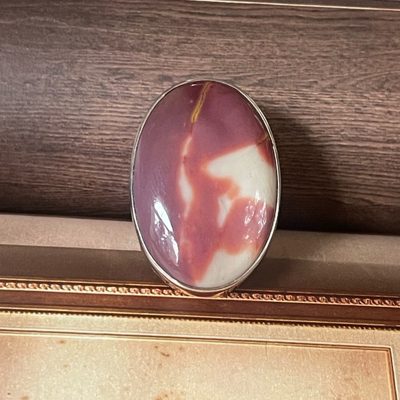 Boho 925 Sterling Silver Natural Mookaite Jasper! US 8 or Adjustable Ring!